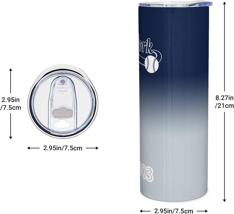 Suswoos New York EST 1903 Tumblers 20oz Insulated Stainless Steel | Straight Skinny Car Cups | Gifts for Men Women Fans | Sports Travel Coffee Mug | Classic Collection - Image 1